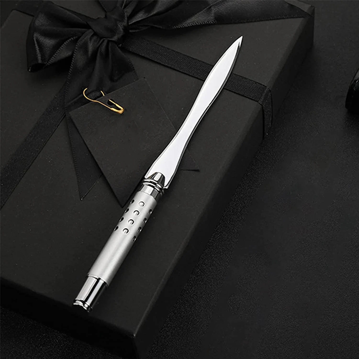 Abridor de cartas de Metal, cortadora de sobres, cuchillo de papel, cuchillo de oficina, abridor de sobres chapado en Metal, mango de agarre ergonómico