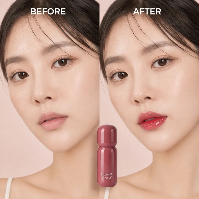 HEROR ANGE 6 Colors Juicy Glass Lip Gloss Jelly High Shine Non-Sticky Moisturizing Glossy Liquid Lip Glaze Plumping Makeup