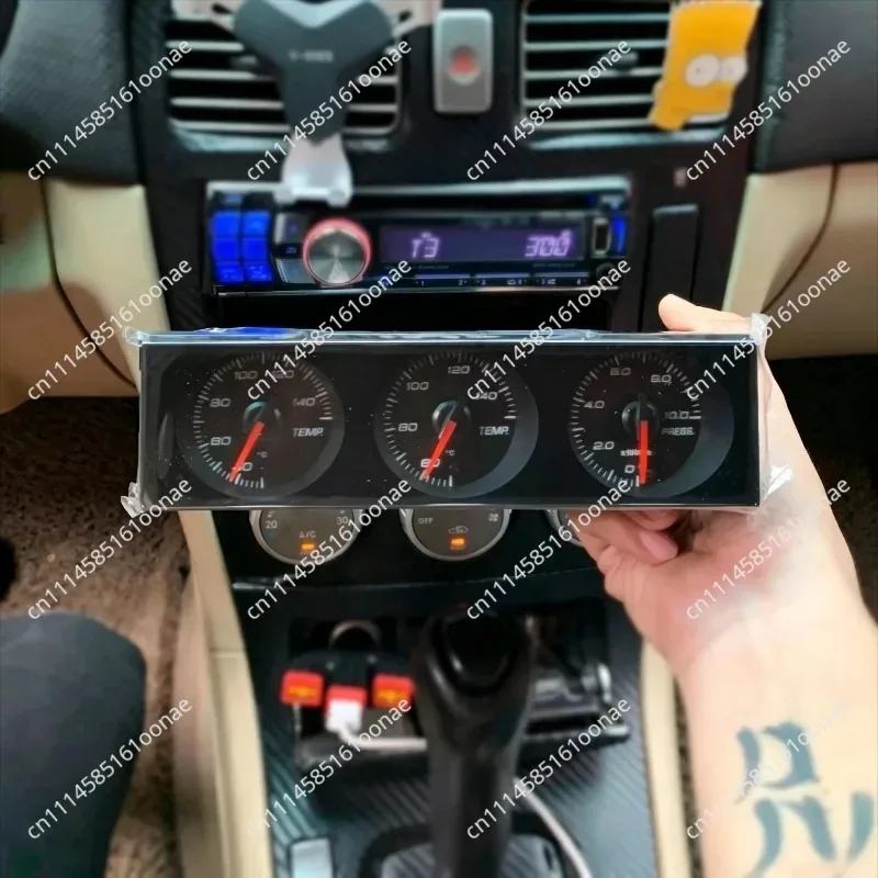 Automobile Modification Instrument, Water Temperature Oil Temperature Oil Pressure Turbine Pressure Triple Meter