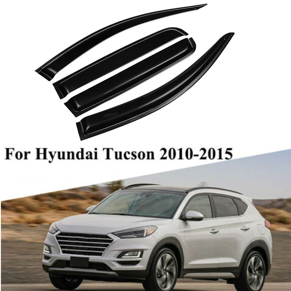 

For Hyundai Tucson 2006-2014 Car Window Visor Rain Guard Weather Shield Wind Deflector Slim Trim Awning Shelter Raincoats