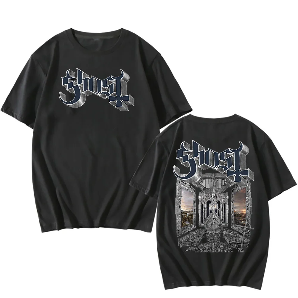 

Skeletá Album 2025 Мужская и женская футболка Ghost Band Сатанизированная хлопковая футболка Heavy Mental Fashion Летняя футболка в стиле гранж в стиле хип-хоп