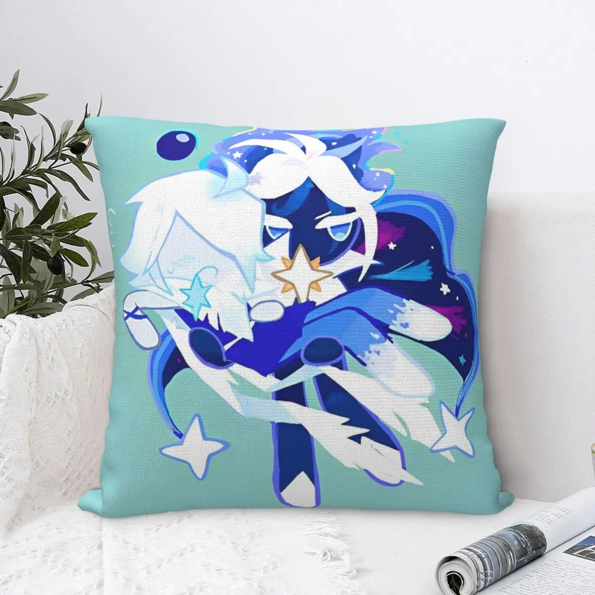 Starsher - Cookie Run Kingdom Square Pillow Cases Cushion Cover Custom Zippered Decor Pillowcase for Car 45x45cm