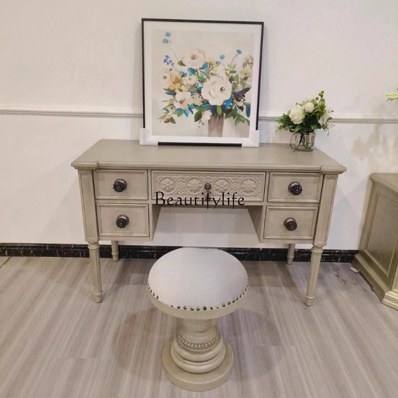 

*Dresser Architectural Revival Solid Wood Makeup Table Retro Desk American Country Old