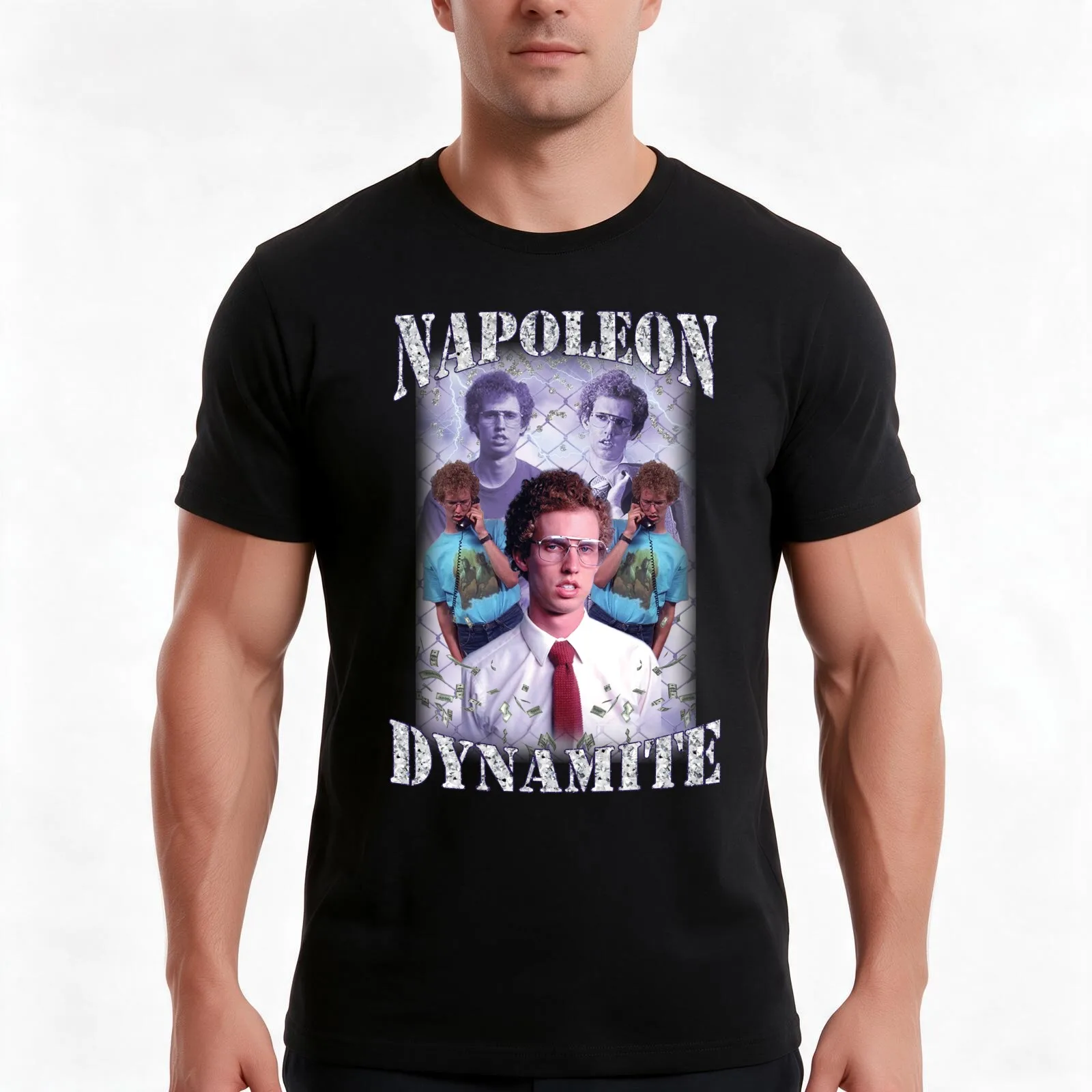 Napoleon Dynamite Vintage Bootleg Shirt T-Shirt, Summer Casual Cotton Tee, Oversized Streetwear Tops, Vintage Graphic Print