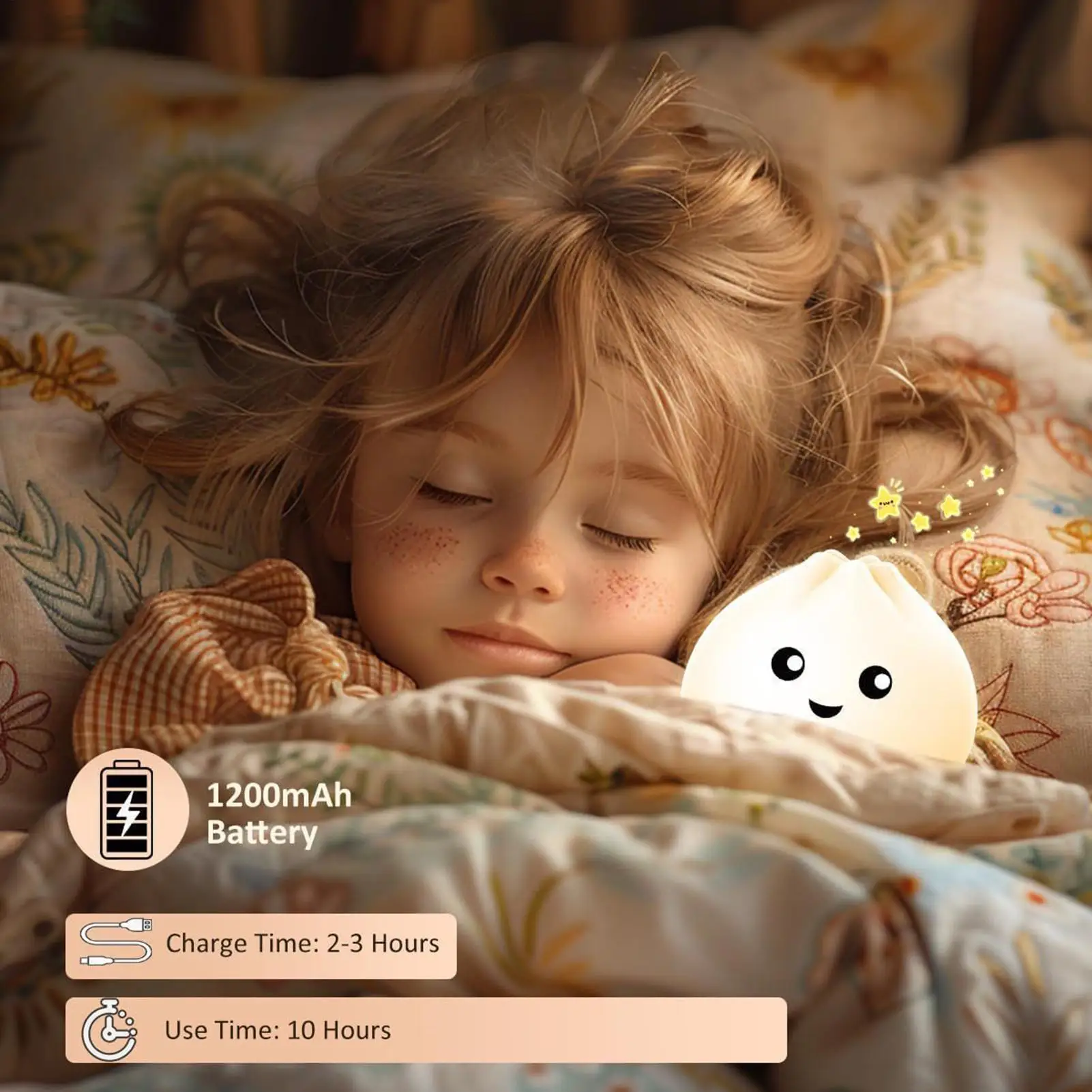 子供用ナイトライト-ソフトスクイーズ餃子型おもちゃ-タップコントロール式ナイトランプ-子供-男の子-女の子-ティーン-大人-家庭用-寝室-ベッドサイド用