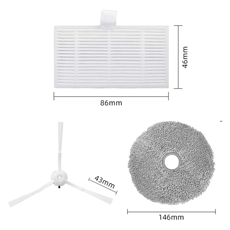 Vacuum Cleaner Parts Accessories For Xiaomi Lydsto W2 Replacement Spare Parts Side Brush Filers Mop Rag Accessories