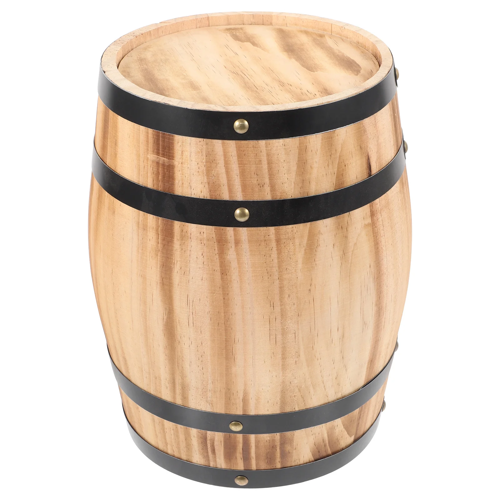 

Oak Barrel Ornaments Prop Decoration Wood Barrels for Wine Centerpiece Party Rustic Bucket Craft Beverage