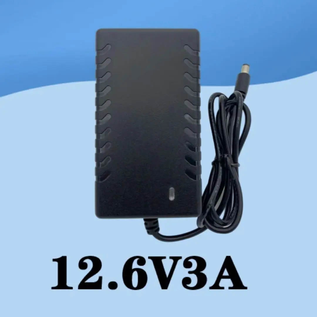 เครื่องชาร์จแบตเตอรี่ลิเธียม3A 12.6V 3ชุดแบตเตอรี่ลิเธียม12V DC 5.5x2.5mm + สายไฟกระแสสลับ50/60Hz