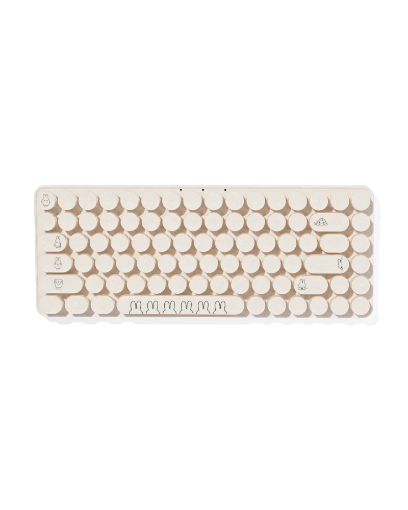 Kawaii Miffy Wireless Computer Keyboard White Non-Mechanical Durable Thick Wear-Resistant Comfortable Key Feel Minimalist Design