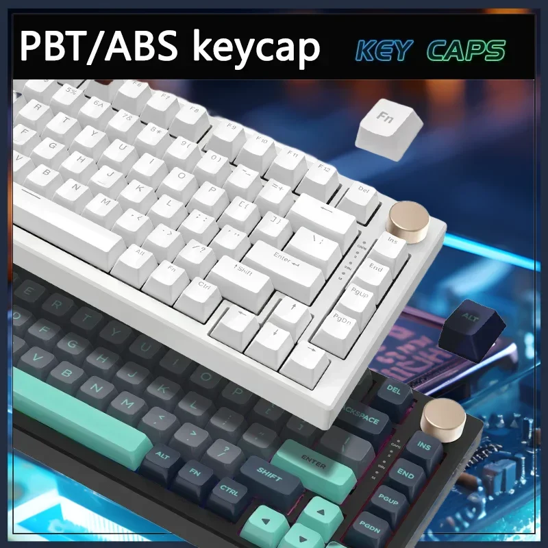 Imagem -05 - Teclado com Fio Mecânico Preto Botão Multifuncional Rgb Hot Swap Teclado sem Fio para Jogos 75 Layout pc Gamer Acessório Vgn-n75