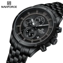 NAVIFORCE-Relógio de quartzo luminoso de luxo masculino com calendário, relógio de pulso masculino, cronógrafo impermeável, novo, 2024