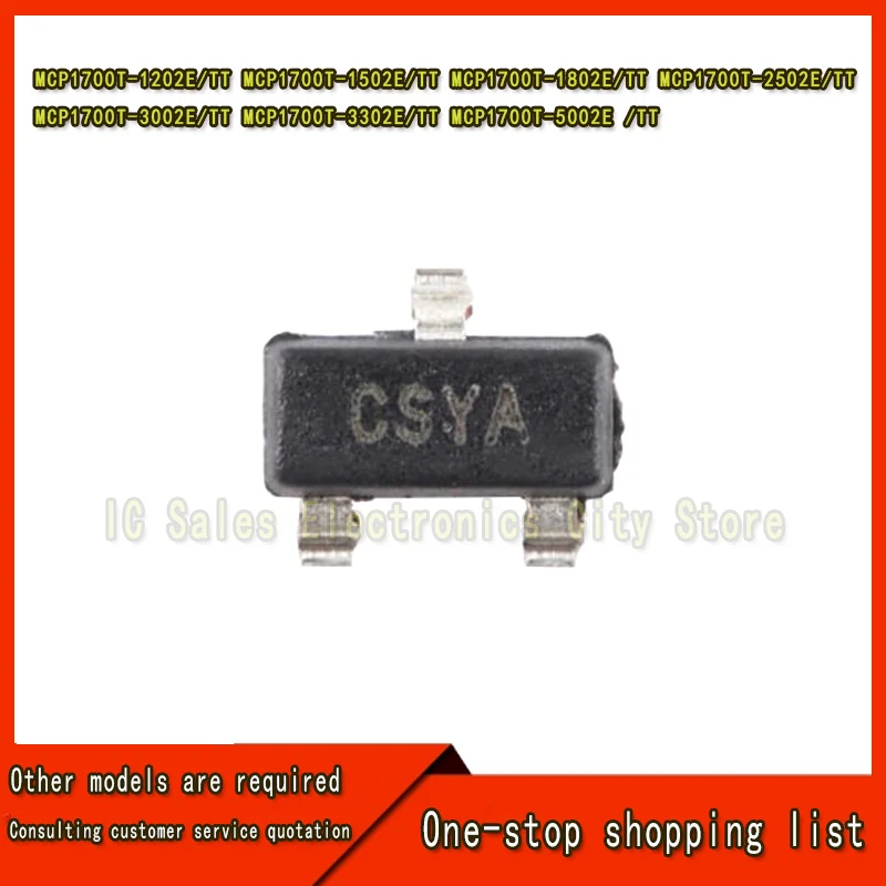 10 Pieces MCP1700T-1202E MCP1700T-1502E MCP1700T-1802E MCP1700T-2502E MCP1700T-3002E MCP1700T-3302E MCP1700T-5002E /TT SOT23-3