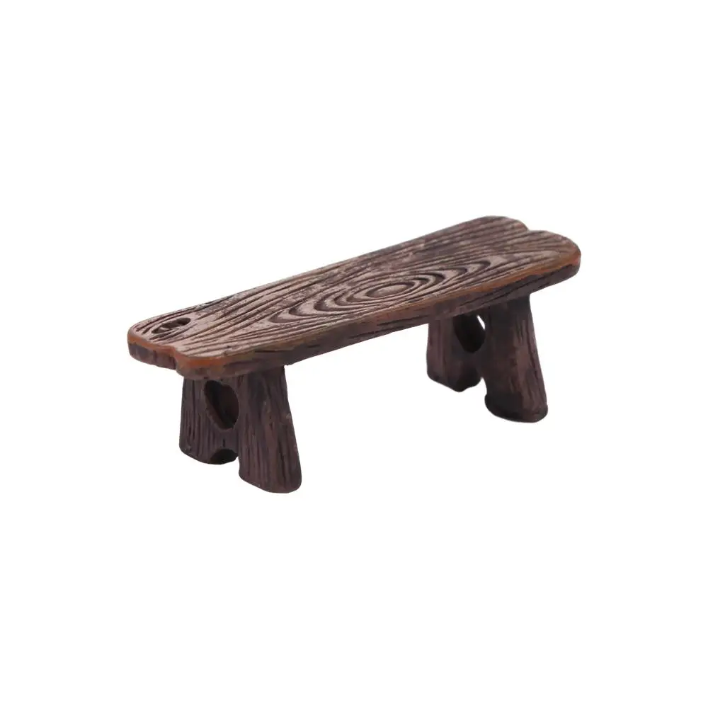 Wooden Dollhouse Miniature Wooden Bench Doll Furniture Mini Dollhouse Wooden Chair Park Chair Bonsai Chair