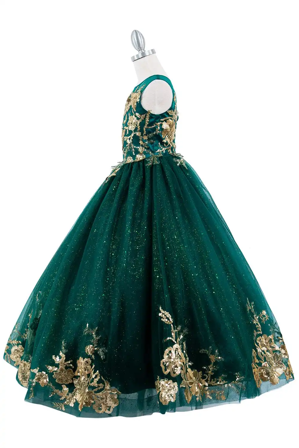 Green Mini Quinceanera Dresses Ball Gown Scoop Tulle Appliques Flower Girl Dresses For Weddings Mexican Pageant Dresses Baby