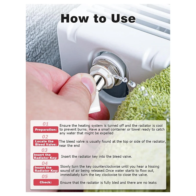 AT19-Radiator Key, 6-Pack Radiator Bleeding Air Valve Key For Bleeding Old Home Radiator