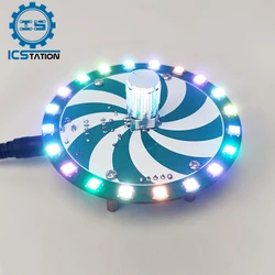 Kit di apprendimento per saldatura fai-da-te SMD WS2812B RGB LED Light Kit di pratica elettronica con manopola modalità luce regolabile velocità lampeggiante