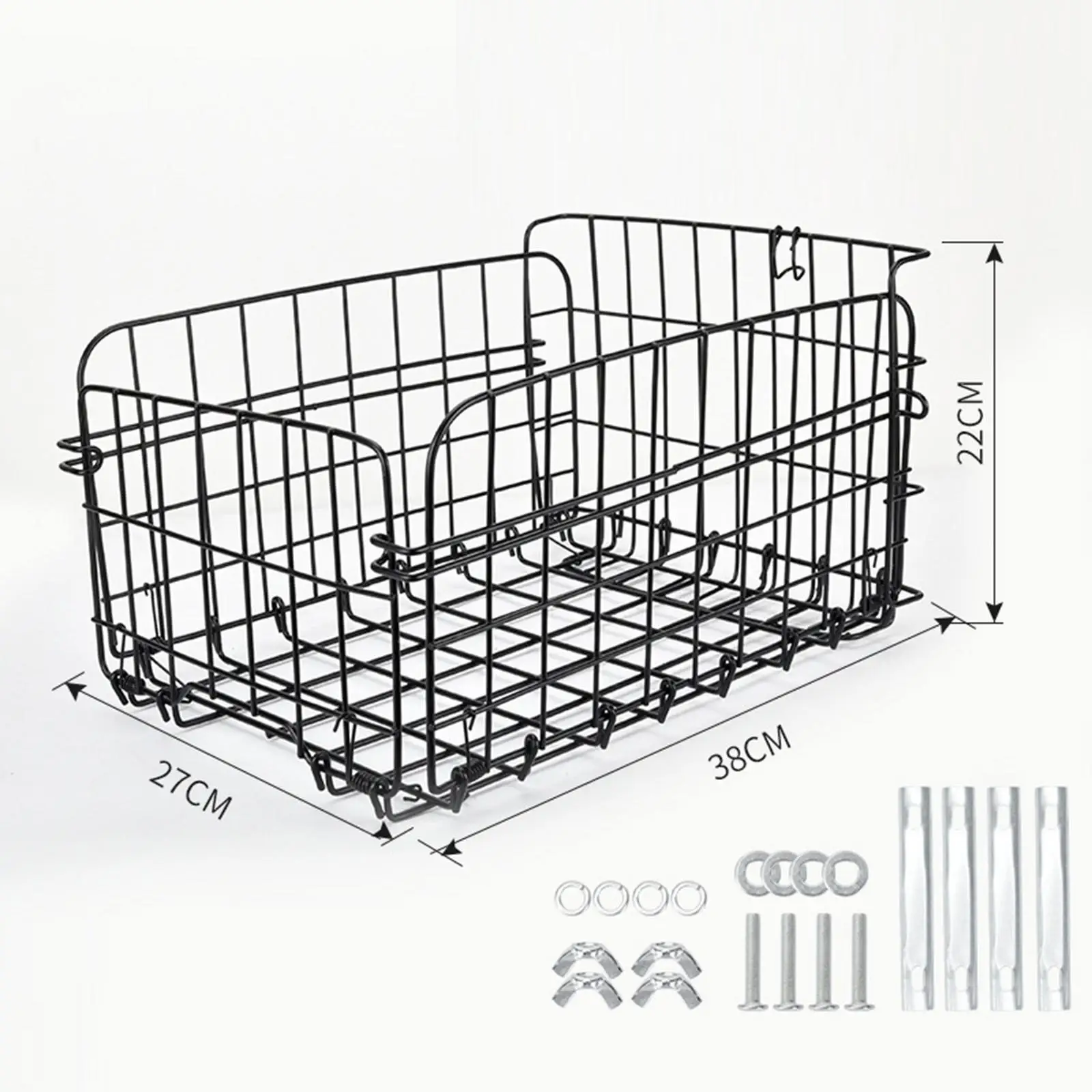 Bike Basket Bicycle Storage Basket Durable Men Women Iron Wires Bicycles Cargo Rack Large Capacity for Electric Bike Riding