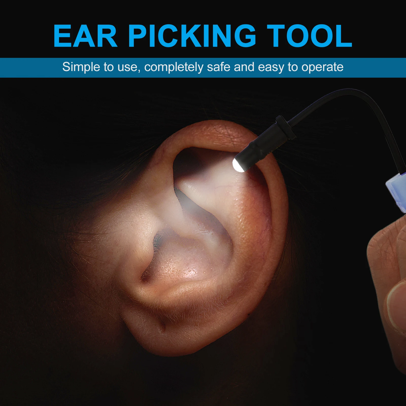 

1Pcs Rechargeable Ear Pick Thumb Lamp Three-Level Durable Lightweight Ear Wax Cleaning Light Practical Family Use Tool
