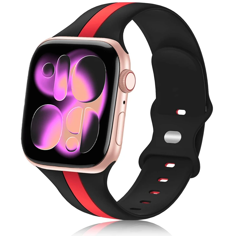 

Strap for Apple Watch band 46mm 44mm 45mm 41mm 40mm 49mm 42mm 38mm Silicone Sport Bracelet iWatch serie Ultra 11 10 9 8 7 se 6 5