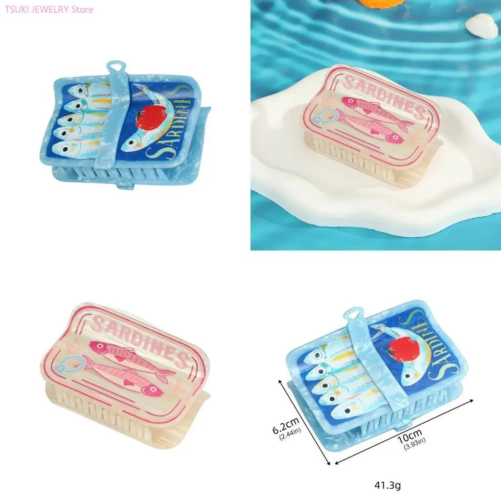 

62KE Trendy Square Fish Hair Clip With Hold For Long Short Or Hair In Vibranting Color