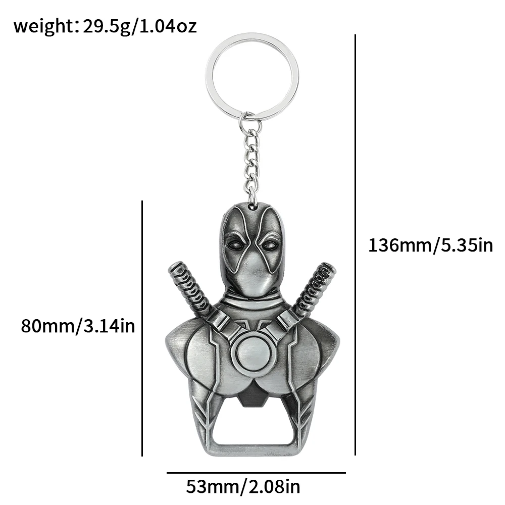 Deadpool Keychain Trendy Personalized Keyring Bottle Opener Car Hanging Backpack Decoration for Women And Men view 6