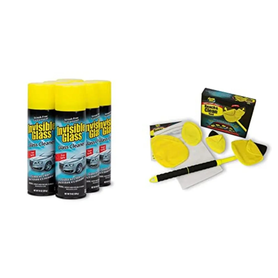

91164-6PK 19-Ounce Cleaner Pack of 6 and 95164 Reach and Clean Tool Wet-Dry Pro Window and Windshield Wand Glass Cleaning Tool