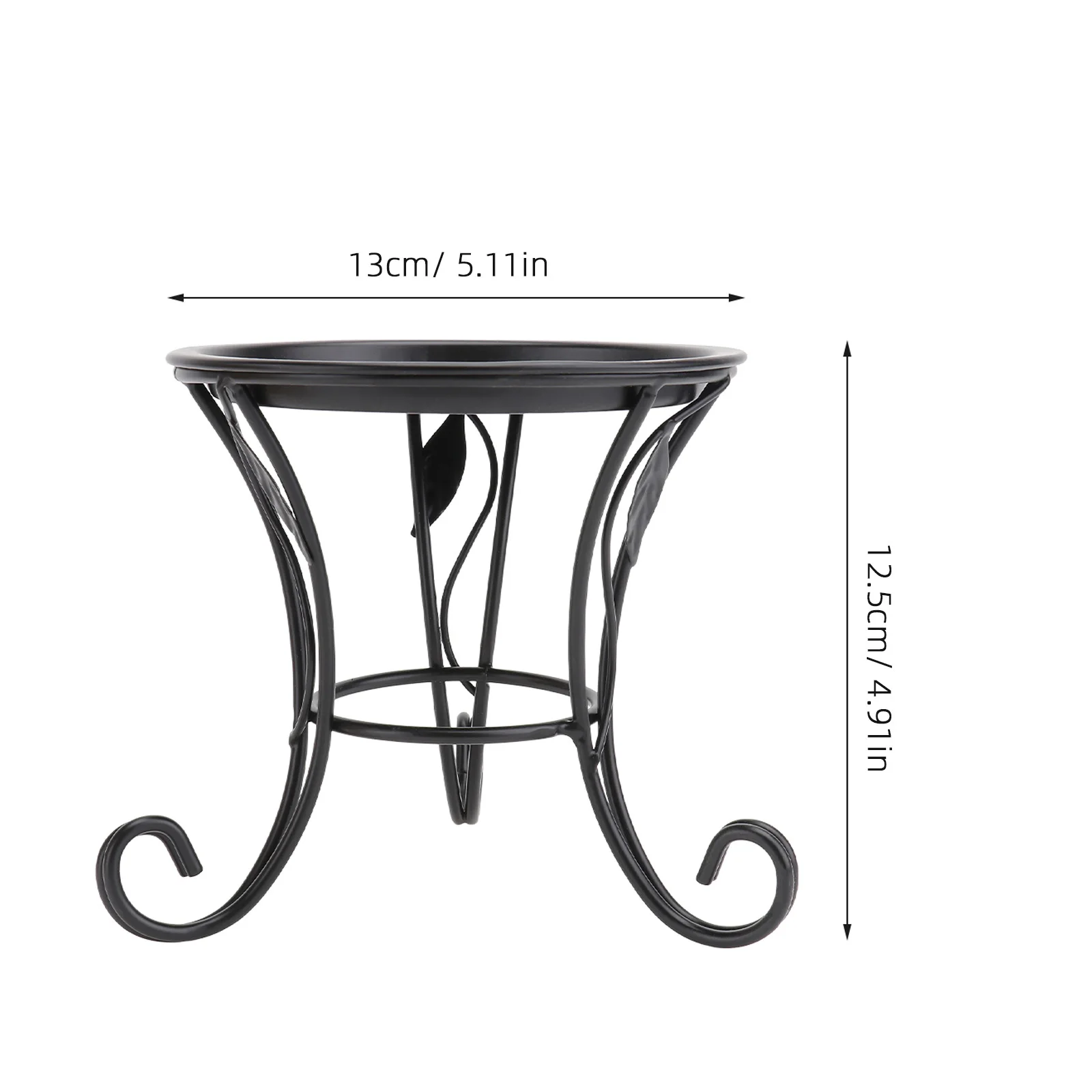 

Mini Flower Pot Stand Exquisite Leaf Decor Fine Stoving Varnish Double Rust Protection Indoor Outdoor