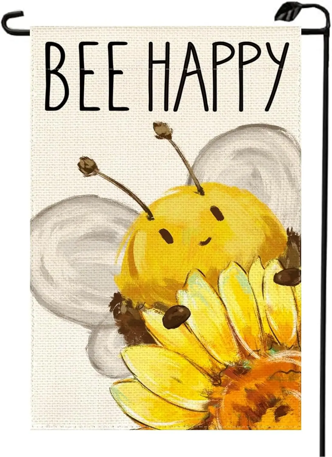 

Bee Happy Summer Garden Flag 12x18 дюймов, двусторонний для улицы, милый подсолнух