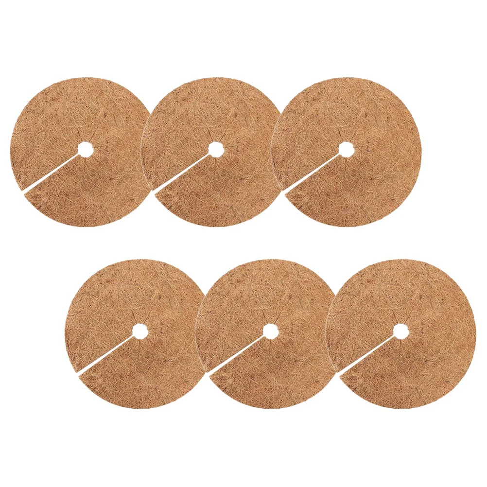 

6 Pcs Flower Pot Coir Mat Round Design Crafts Cushions Plant Coco Flowerpot Fibers Mulch Ring Cover Pads Protection