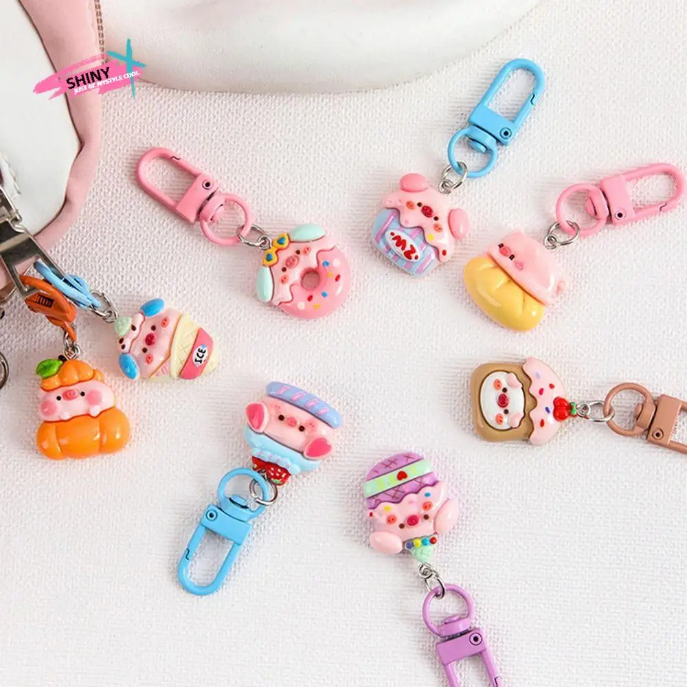

Creative Piggy Doll Keychain Resin Highly Attractive Cartoon Doll Pendant Three-dimensional Multipurpose Pig Car Key Hanger