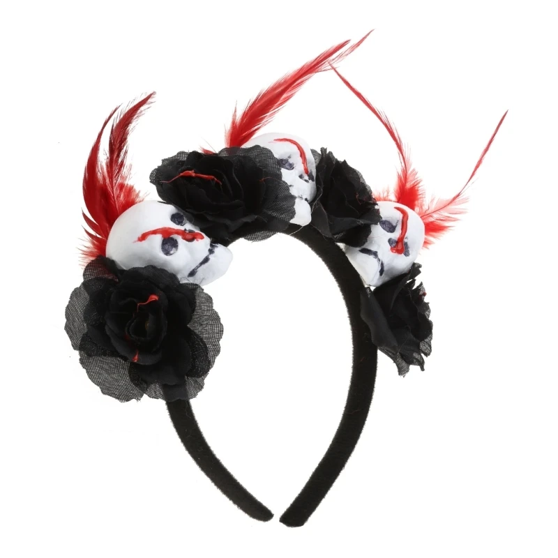 Unique Halloween Skull Head Flower Headband Hair Accessories Halloween Decor Dropship