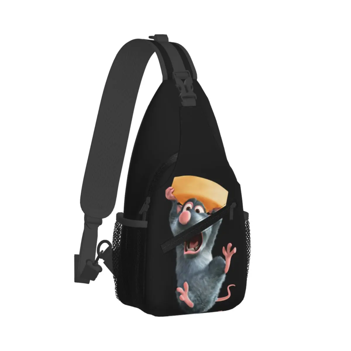 Custom Ratatouille Film Animation Shoulder Backpack Women Men Casual Shoulder Chest Bags for For Traveling Hiking Sling Bag