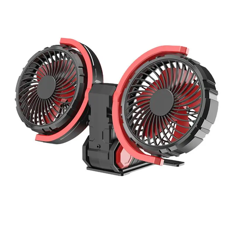 Car Cooling Fan 360 Adjustable Dual Head Car Fan 5V/12V/24V Low Noise Automotive Electric Fan Car Accessories