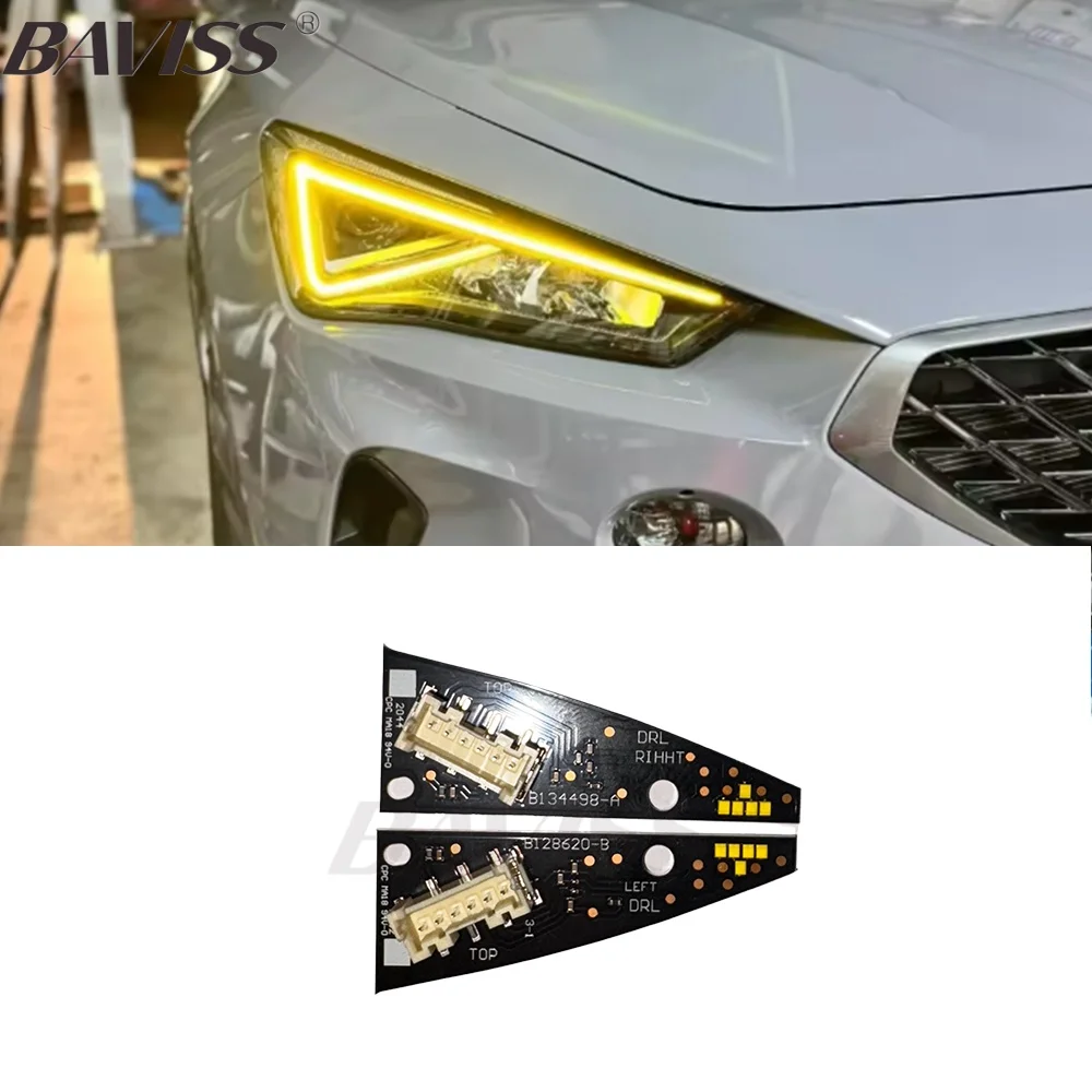 

BAVISS Amber Daytime Running Light For 2021 2022 SEAT Leon Formentor Cupra LED Headlight DRL Blue Red Yellow Daylight 5FJ94147