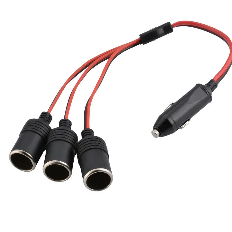 

1 to 3 Car Cigarette Lighter 3 Way Socket Splitter 12v 24v Power Charger Adapter Female Socket Plug Extension Cord Cable