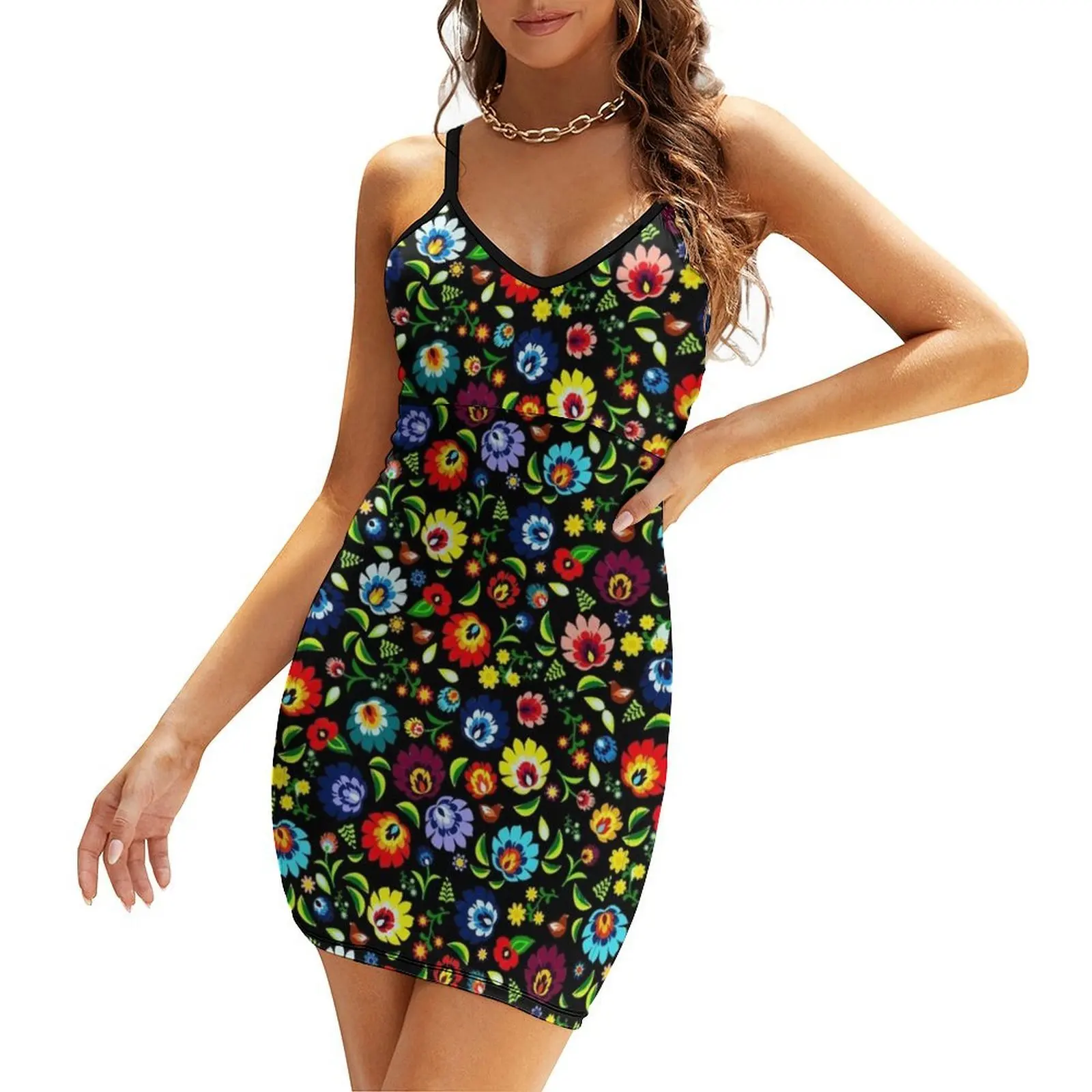 

Hungarian Folk Pattern Sling Dress women's summer clothing 2025 party dresses woman women's elegant loose dresses