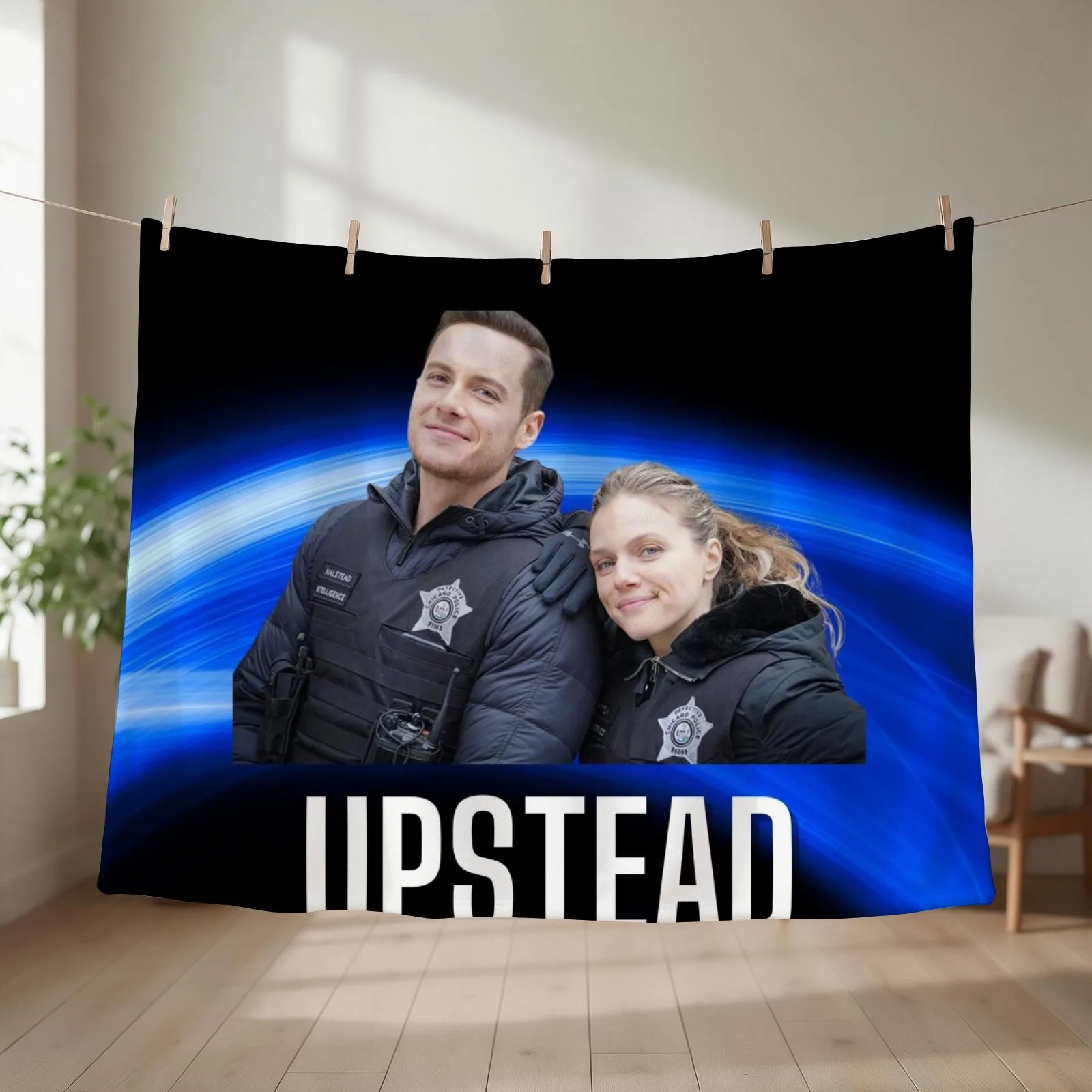 Chicago PD tv show - Upstead - Jay Halstead and Haley Upton Throw Blanket couch cozy soft plush fuzzy picnic outdoor blanket