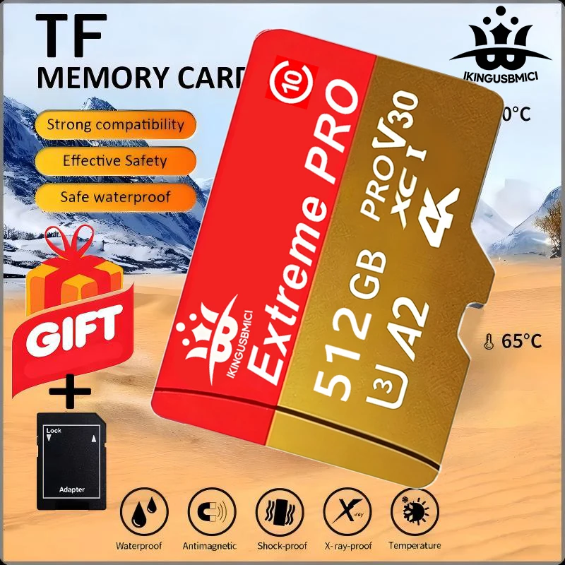 for Smartphone Class10 Sd Card Original 32/64/128/256/512gb Tf Camera Class Sd Class 10 High Speed High Quality Premium Durable