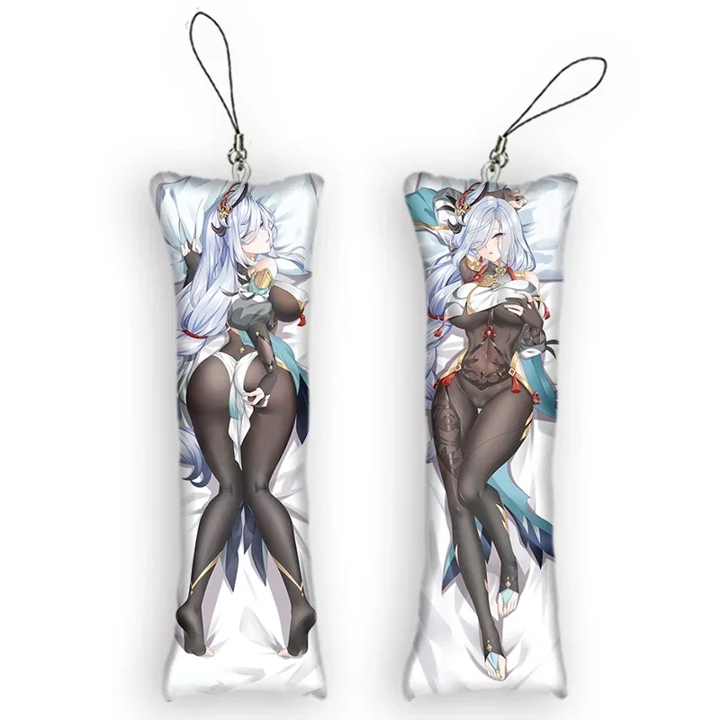 

Genshin Impact Shen He Dakimakura Mini Keychain Cute Anime Key Chain Small Pillow Decor Pendant Otaku Gift Backpack Pendants