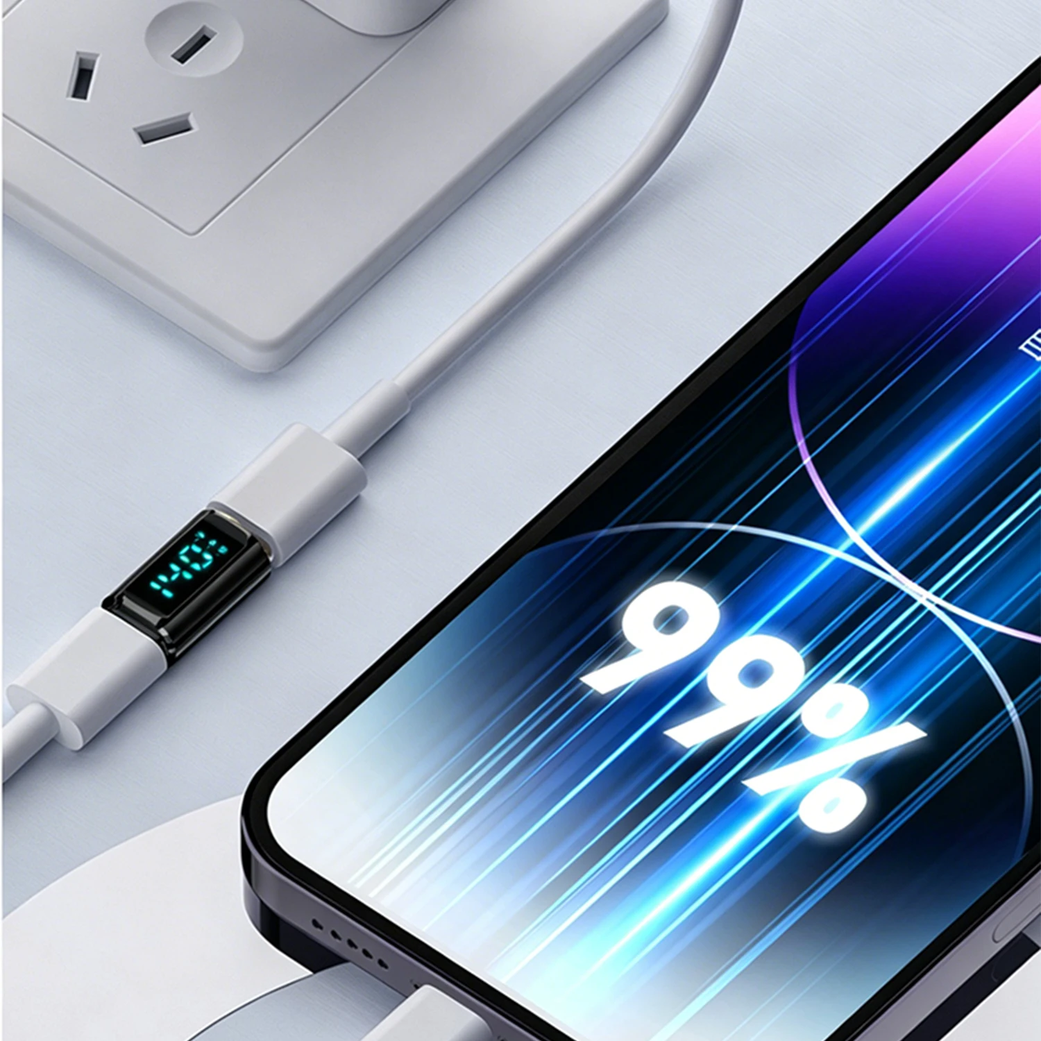 USB4 40Gbps USB Type C Extension Adapter 140W PD Fast Charging 8K@60Hz Video Converter Smart LED Digital Display Tester Detector