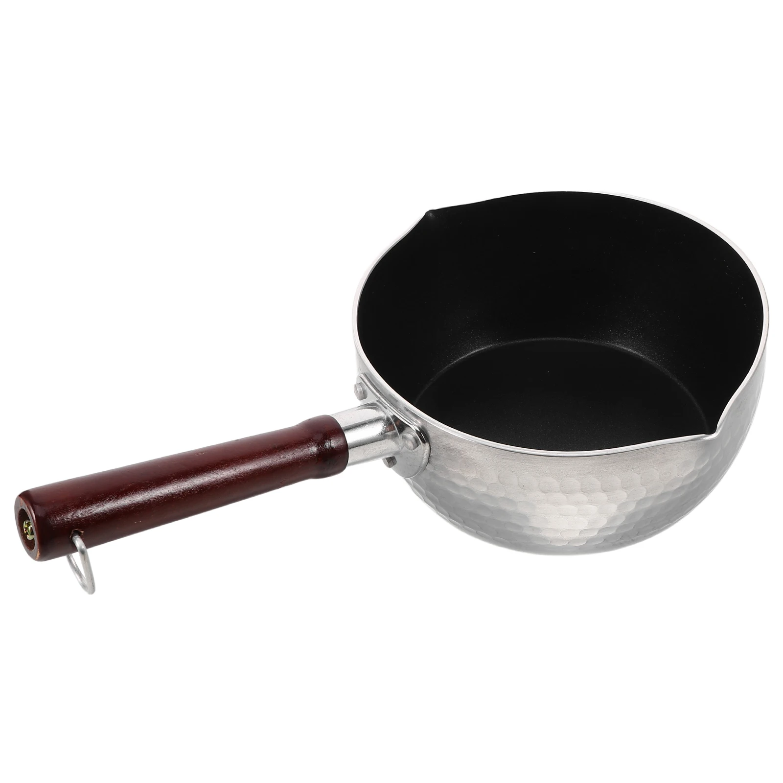 

Japanese Style Wooden Handle Sauce Pan 2-In-1 Noodle Soup Pot For Ramen Eggs Stir Fry Milk Boiling Non Stick Camping