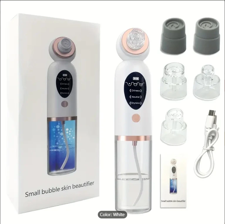 Biblioteca intelligente 2024 Nuovo arrivo Piccola bolla di rimozione di punti neri Vuoto Micro macchina per la pulizia del viso Detergente per pori Trattamento dell'acne