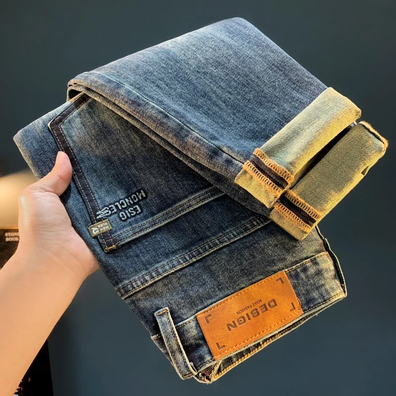 

Elastic casual jeans 's 2025 autumn new item Harlan versatile high-quality men's pants clothing trend