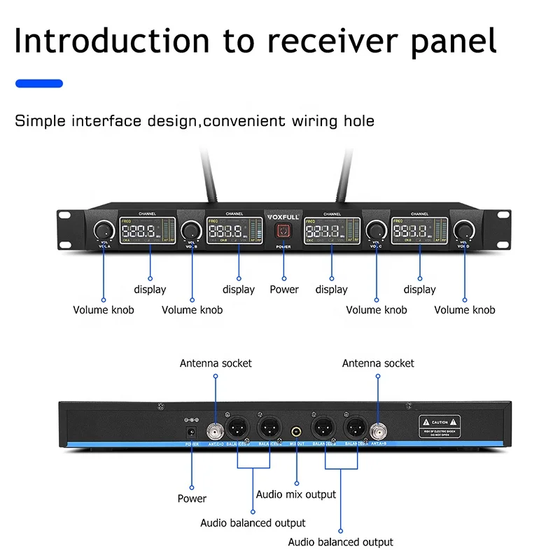 4 channel wireless karaoke Microphone Professional with handheld lavaliar headset and conference For party speech KTV church