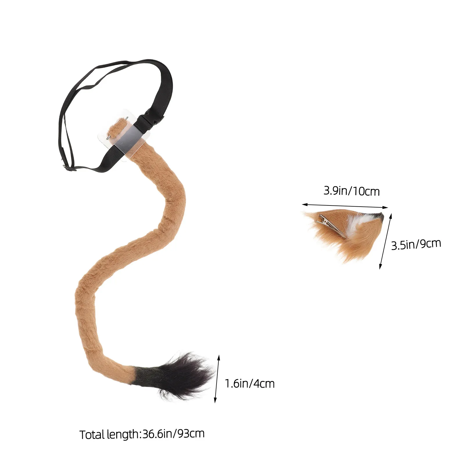 1 Set Löwen-Kostüm-Zubehör: Tierohren, Haarspange, Schwanz, verstellbare Taillenschnalle für sicheren Halt – perfekt für Halloween-Partys und Karneval-Verkleidungen
