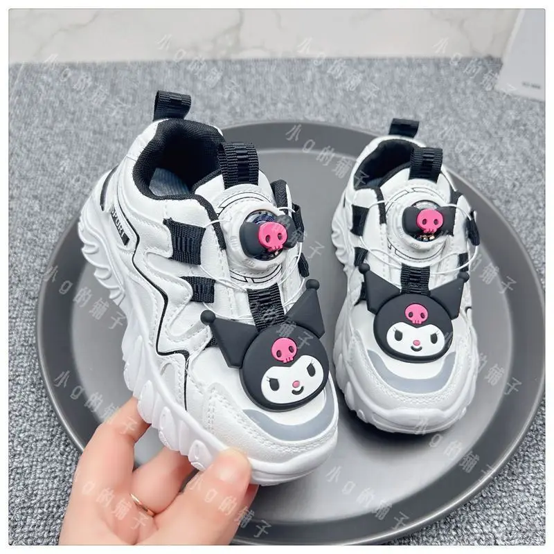 Sanrio Children's Sneakers Cartoon Breathable My Melody Medium Sized Big  Boy Girl Casual Rotating Outdoor Shoes Cute New Style