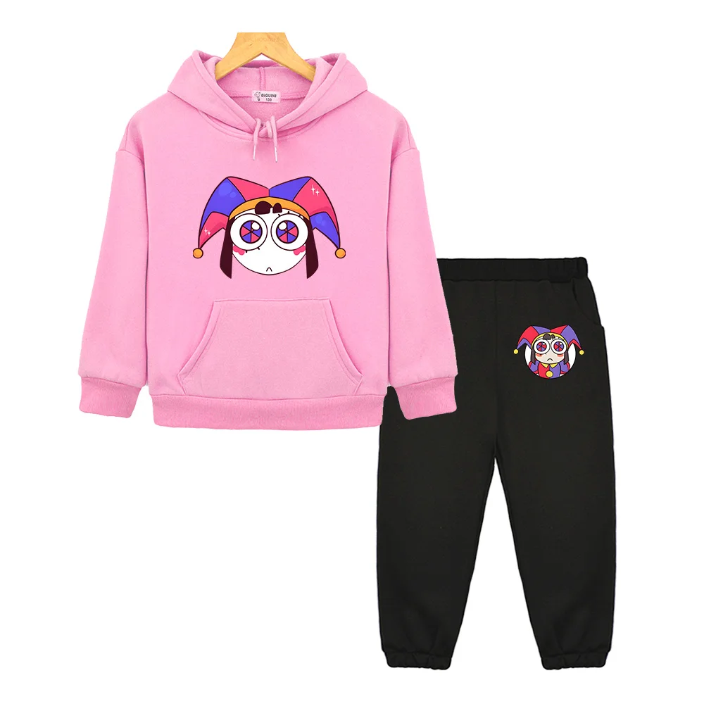 The Amazing Digital Circus Hoodies Kids Cute Pommi Print Tops Loose Hooded Sweatshirts Retro Clothing Winter Oversize Pullovers