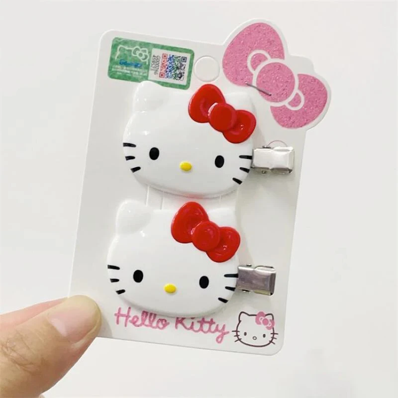 Semplice Sanrio Tornante Ragazza Ornamenti Hello Kitty Barrette Anime Cartoon Clip di capelli Copricapo Accessori per capelli Regalo Clip a becco