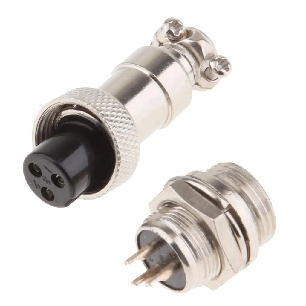GX12 3Pin Waterproof Male Female Panel Metal Aviation Wire Connector