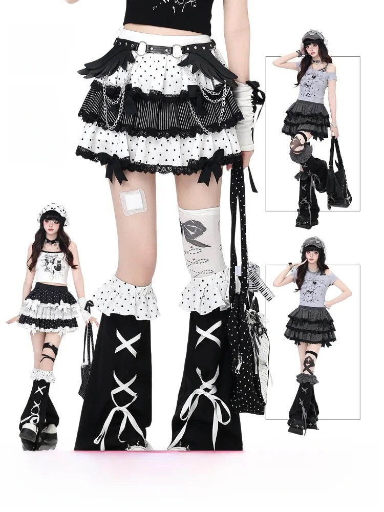 

Original Crazygirl April Lies Polka Dot Early Knot Lace Puffy Cake Skirt Leg Cover High Waist Anti-Static Summer 2026